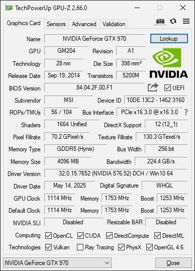 MSI GeForce GTX 970 GAMING 4G - NVIDIA 4096MB 256bit - stan idealny