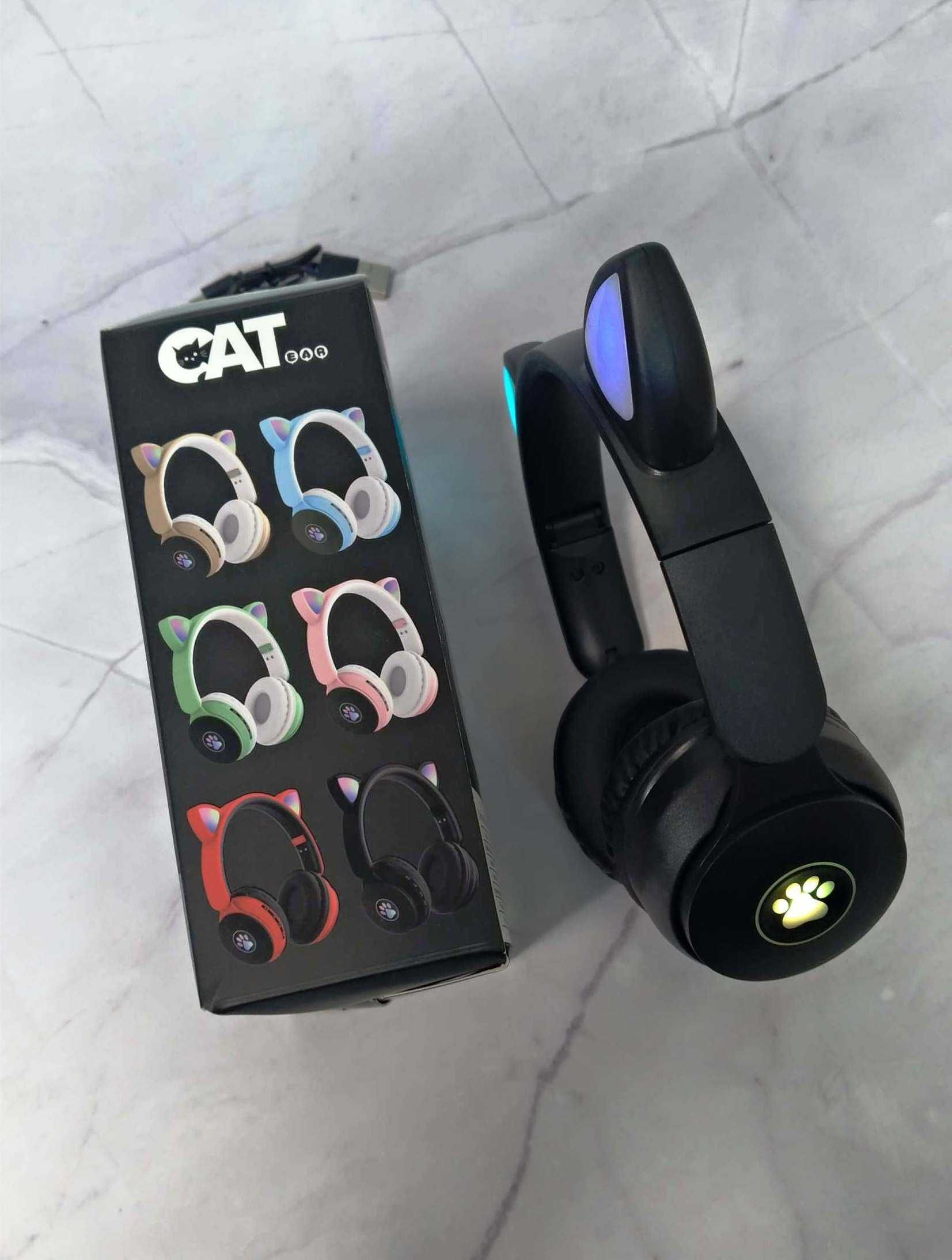 Класні Bluetooth бездротові навушники CAT ST77 дитячі з підсвіткою