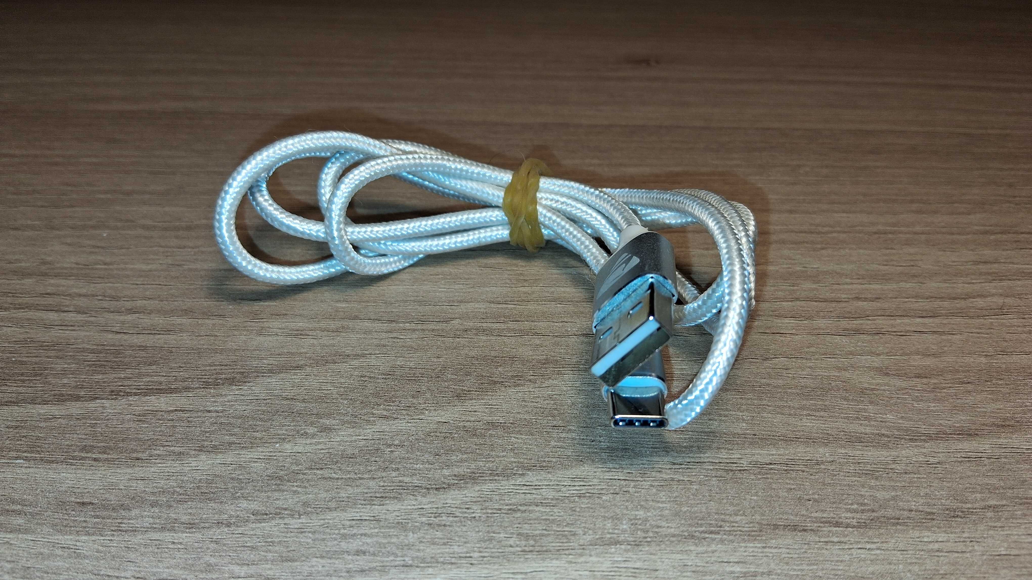 Kabel USB-A Do USB-C W Oplocie Srebrny 1 m