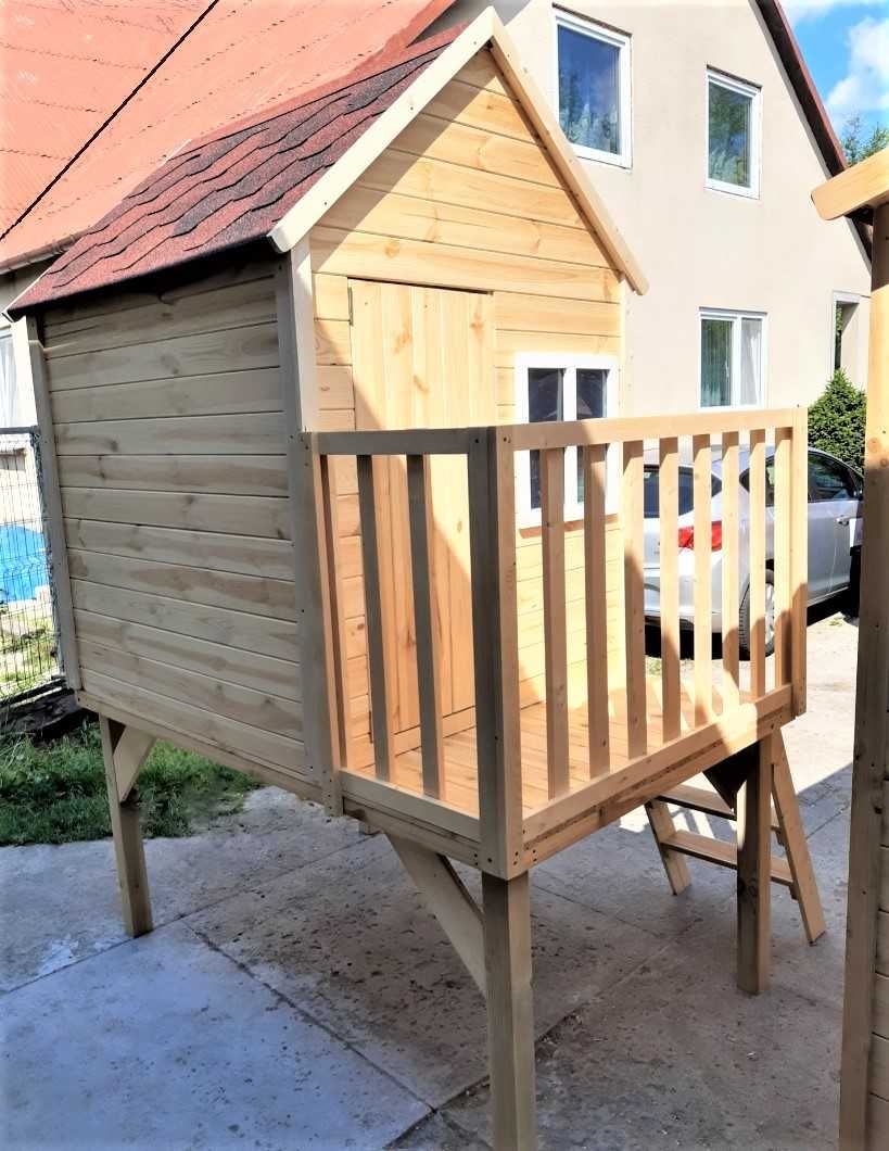 Drewniany domek ogrodowy dla dzieci z tarasem - NOWY - WYSYŁKA cała PL