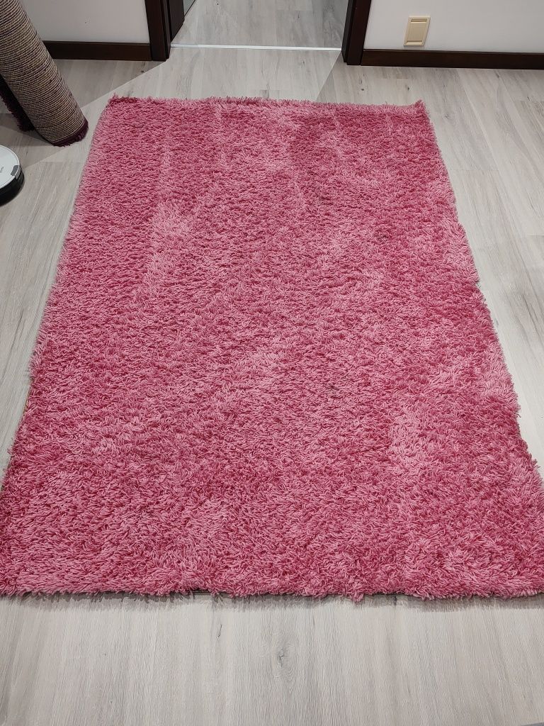 Dywan shaggy 200x135 cm różowy