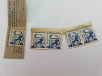 1967 George Washington Five Cent Blue 4 Selos raros Estados Unidos