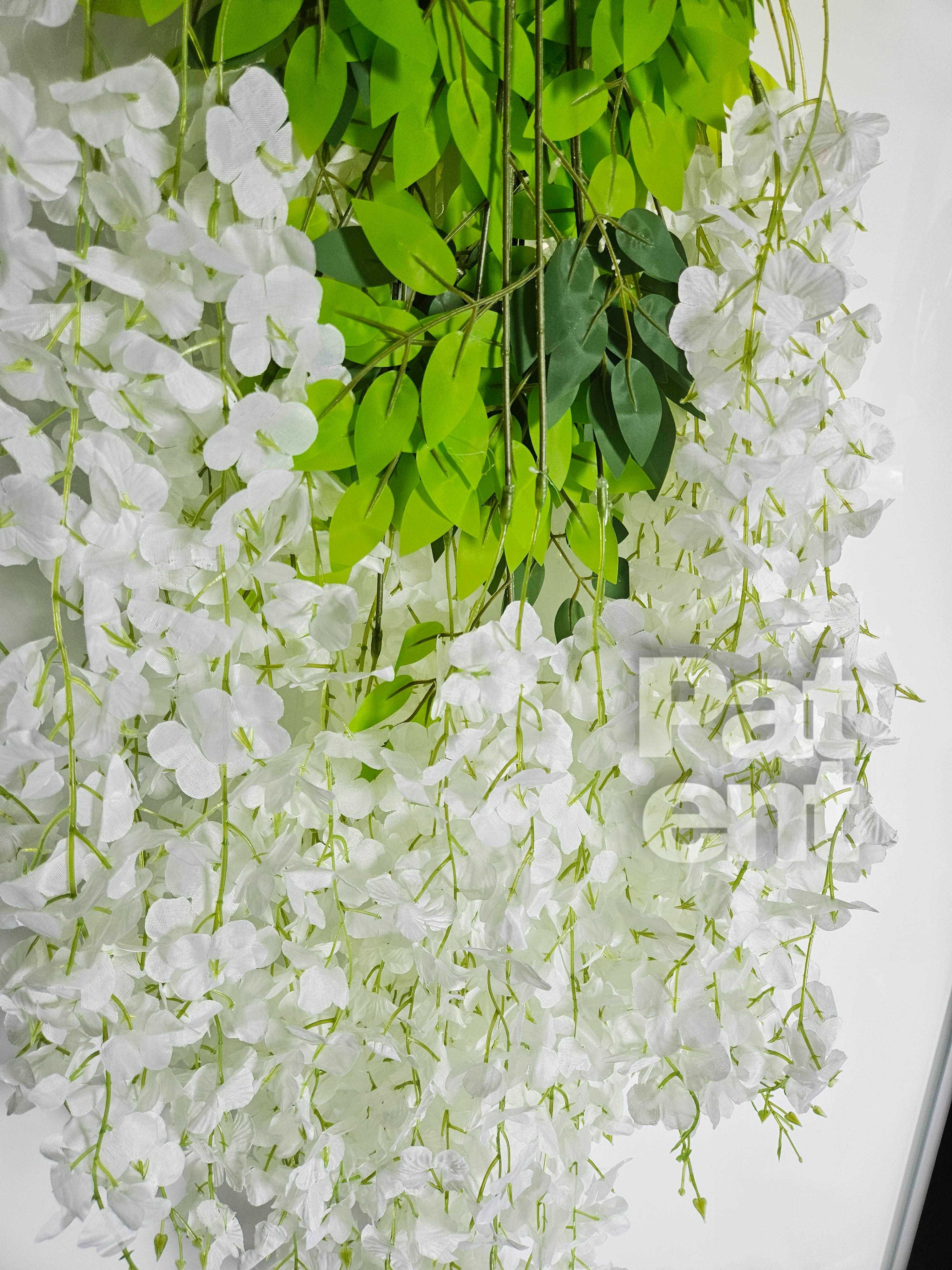 Wisteria biała jasna glicynia sztuczna girlanda dekoracja 12 sztuk