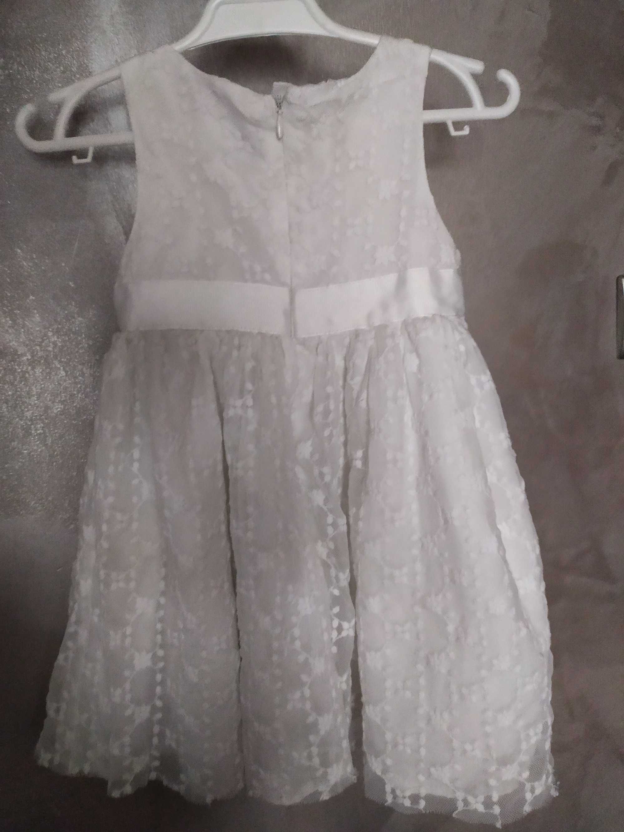 Elegancka biała sukienka r.92 np. chrzest