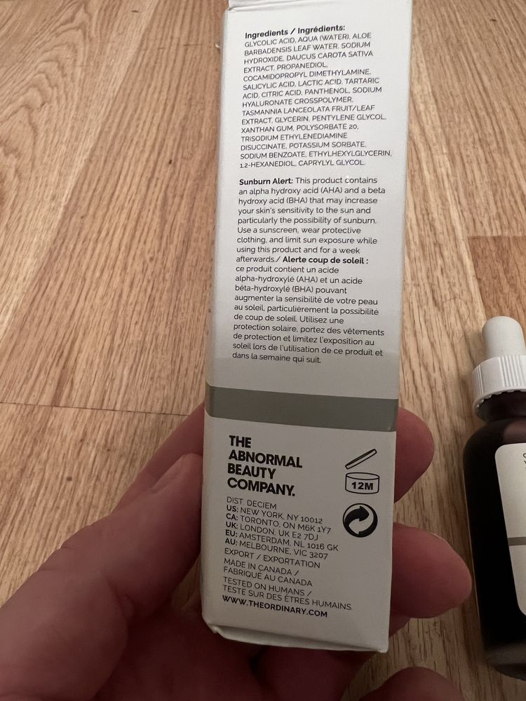 Кислотный пилинг.The Ordinary AHA 30% + BHA 2%