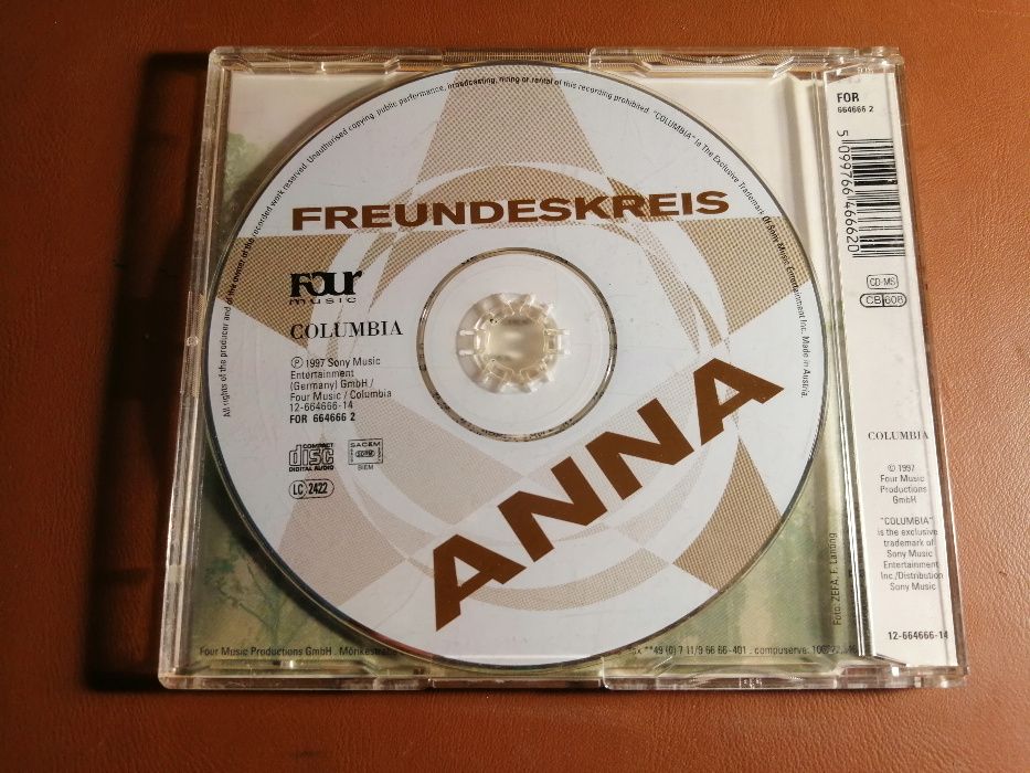 FREUNDESKREIS - Anna - single CD 1997 Four Music