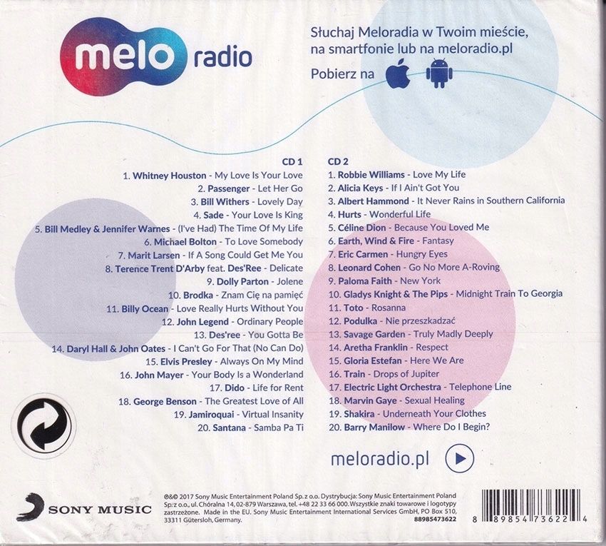 MELORADIO - Sade Shakira Hurts Passenger Toto 2CD