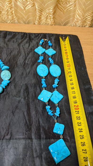 Набор с бирюзой, ожерелье и браслет
