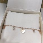 Nowa bransoletka z cyrkoniami i serduszkami różowe złoto Rose Gold