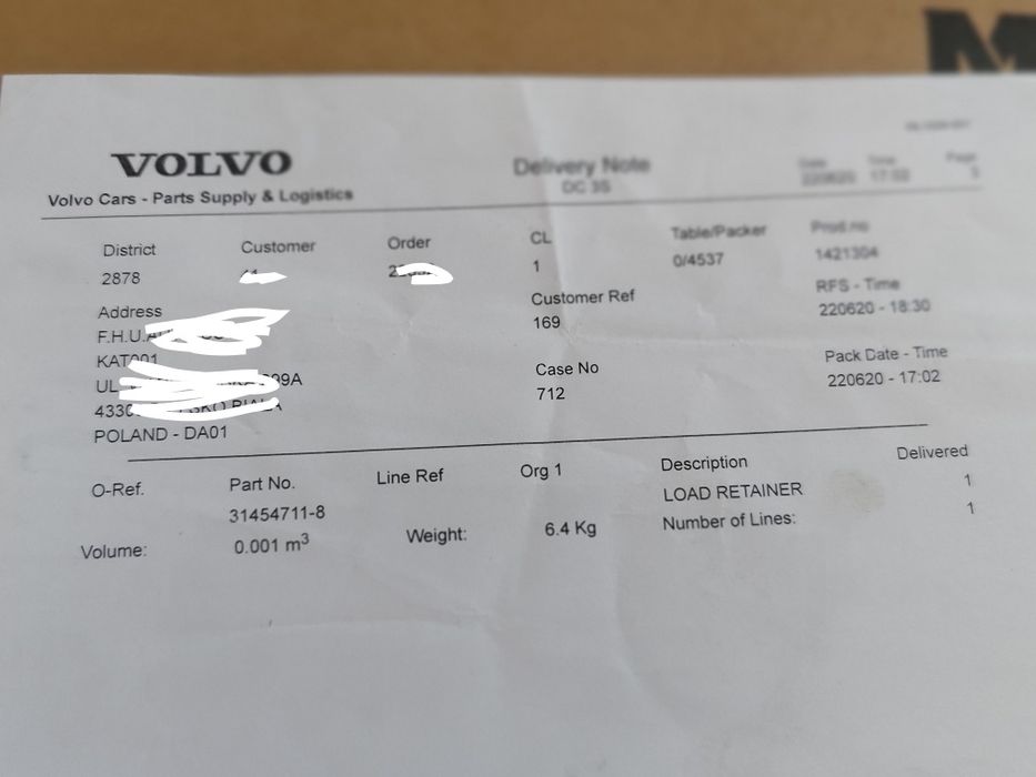 Bagażnik dachowy belki Volvo V60 oryginalne, jak nowe!