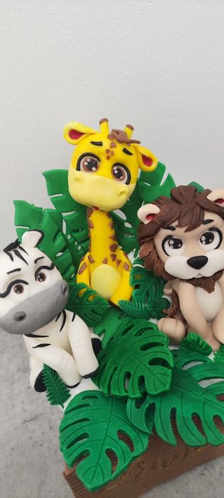 Safari zwierzątka na tort z masy cukrowej