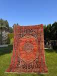 Vintage wełniany dywan perski r,tkany Iran Hamadan 198x125 gal. 8 tys