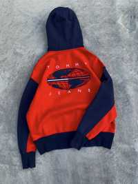 Tommy Hilfiger Jeans 1/4 Zip Hoodie Size:M-L Big Logo Худі кофта