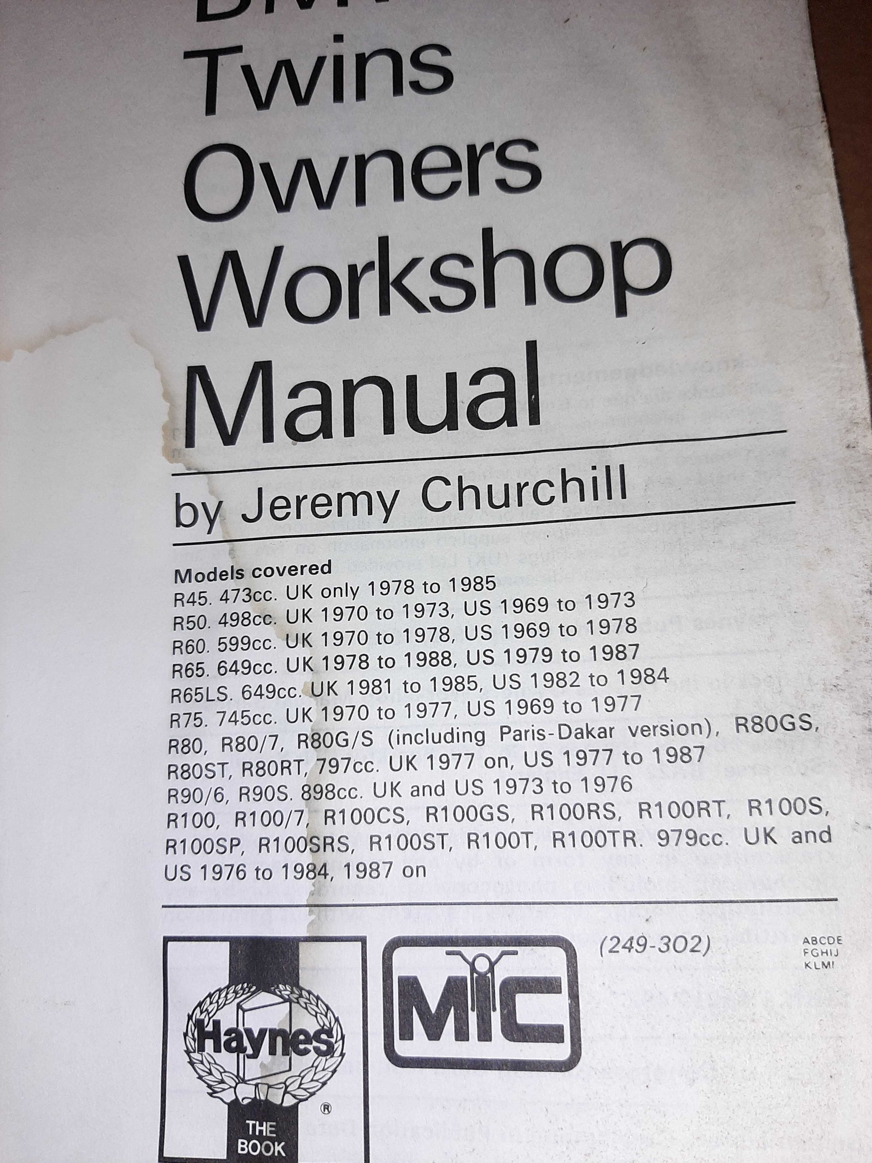 Instrukcja obsługi napraw manual BMW R100 GS RT S R90 R65