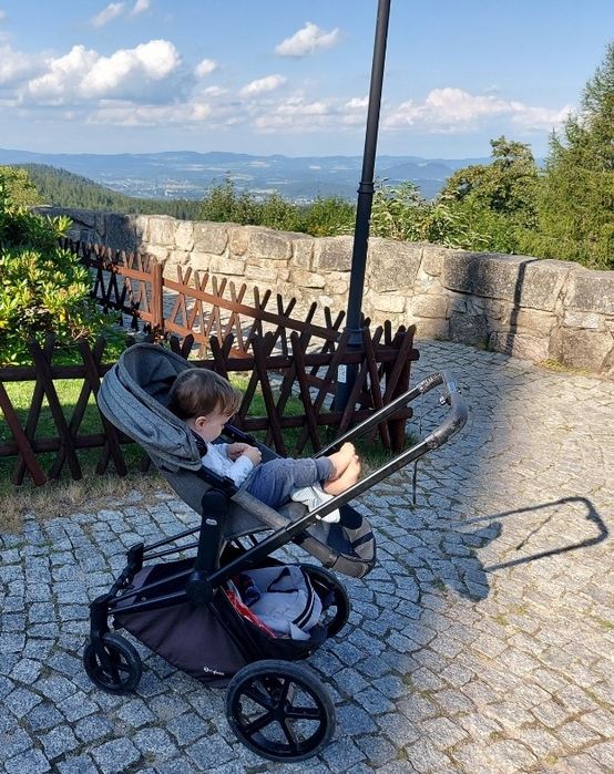 Wozek dzieciecy Cybex Priam Manhattan, gondola, spacerowka Grey