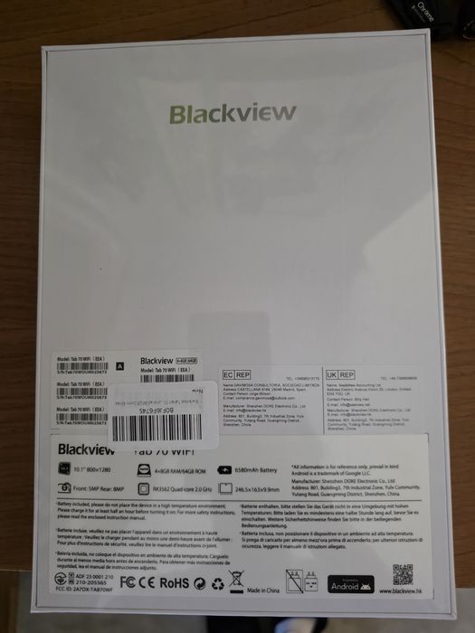 Tablet BLACKVIEW TAB70 wifi 64Gb+12Gb