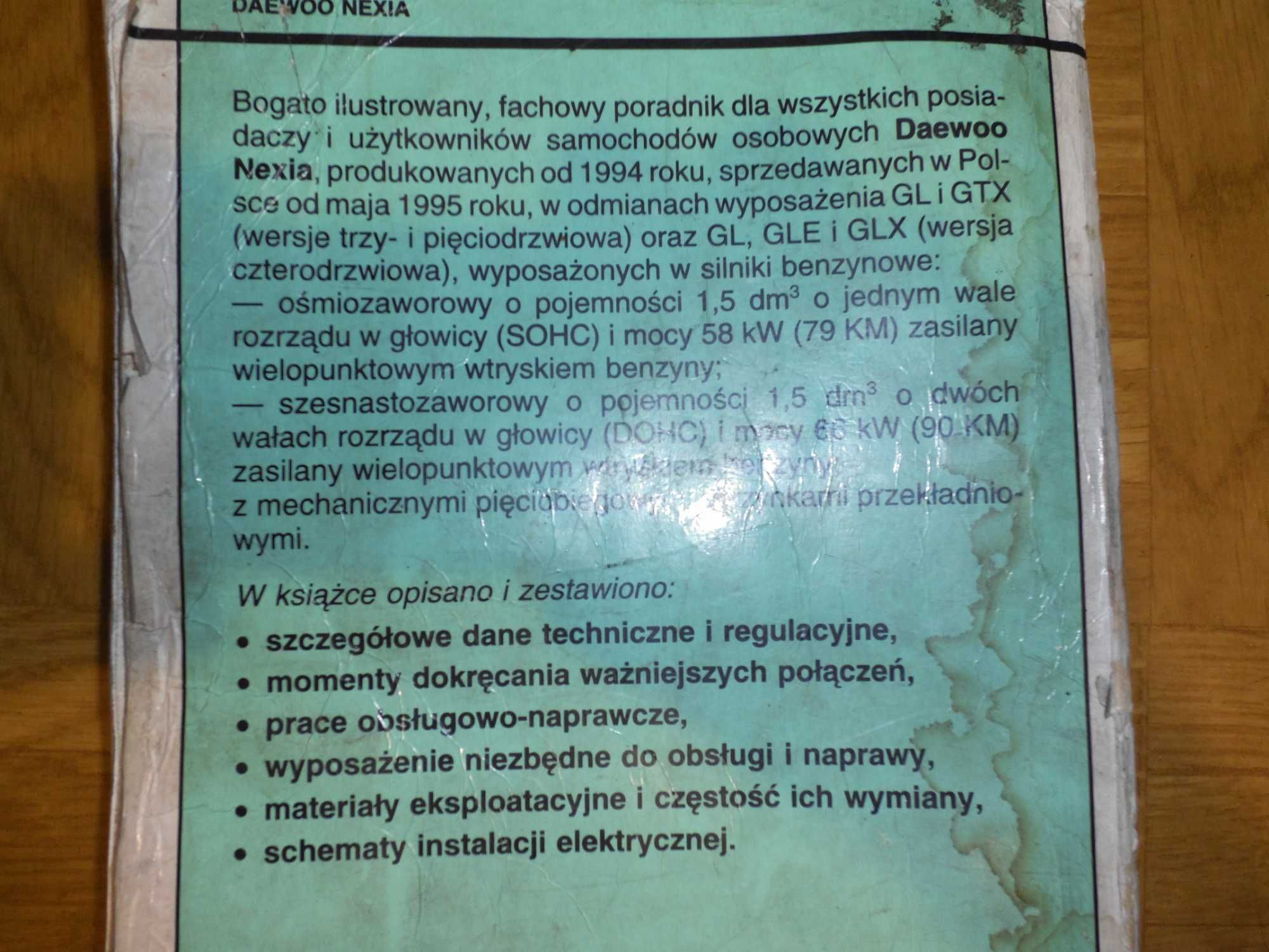 Książka napraw " Daewoo nexia "