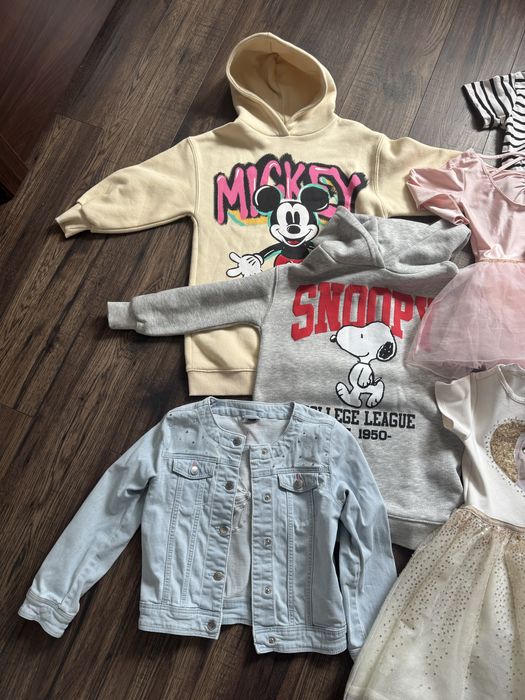 Paka zestaw ubrań dla dziewczynki 122, 13szt.,ZARA, H&M, C&A, Elsa