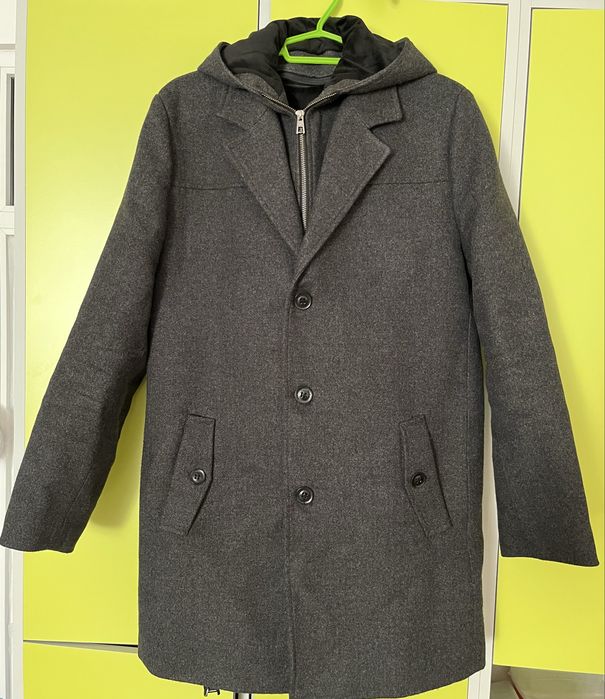 Мужское зимнее/демисезонное пальто с натуральной шерсти