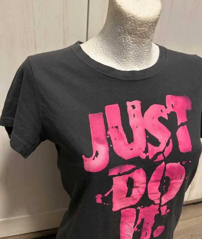 Nike 38 M Dri-fit t-shirt grafit różowy napis