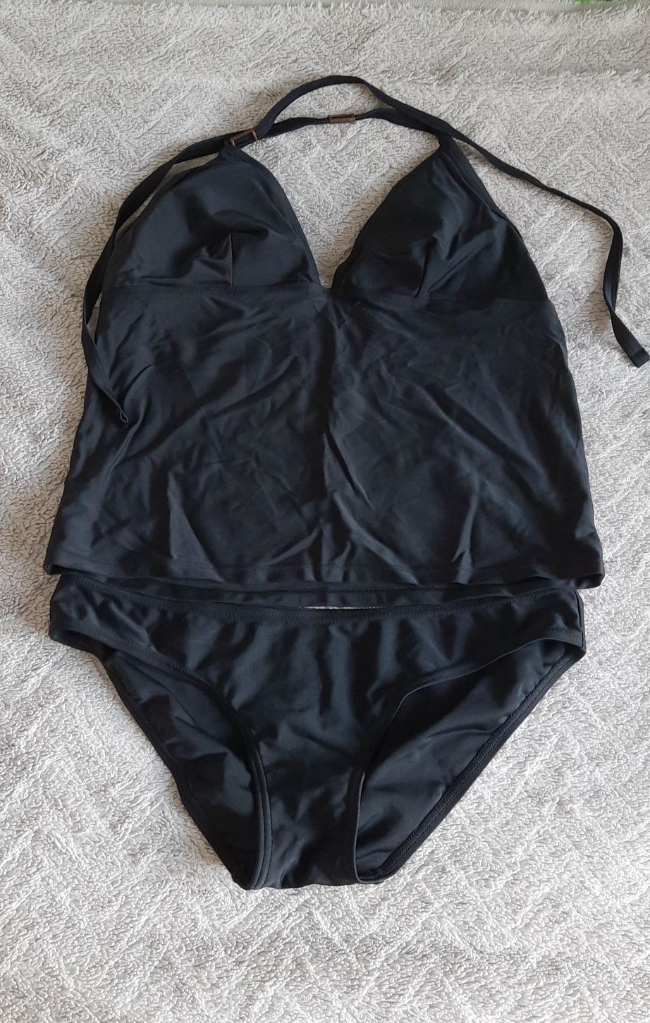 Czarny kostium strój kąpielowy tankini