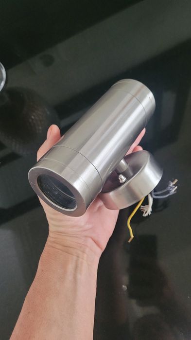 Lampa elewacyjna kinkiet tuba  chromowana góra  dół