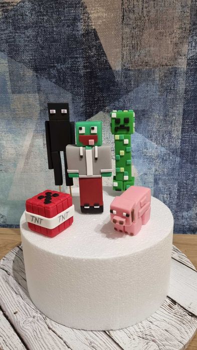 Figurka 3D Minecraft Palion z cukru na tort