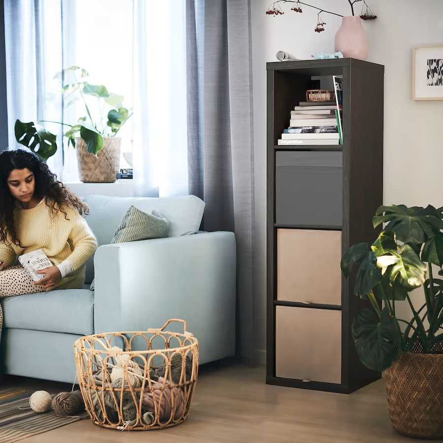 Półka Ikea KALLAX Regał, czarnobrąz, 42x147 IKea Nowy 2 szt