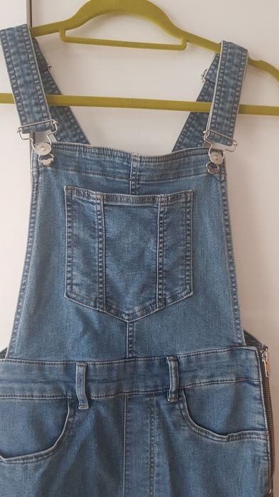 Divided rozciągliwe jeansowe ogrodniczki bojówki r.40