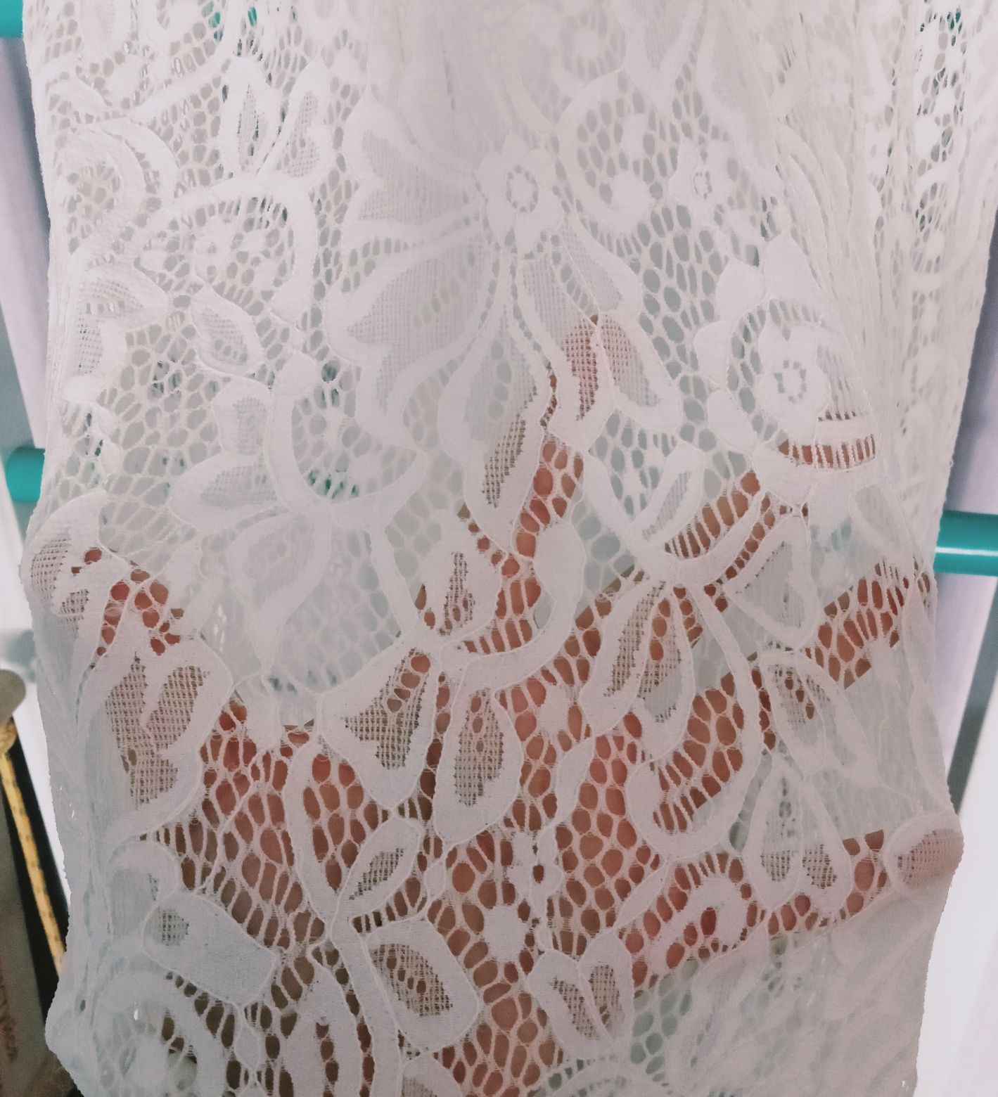 Турецкое белое платье из гипюра