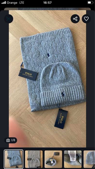 Polo czapka szalik zestaw ralph lauren