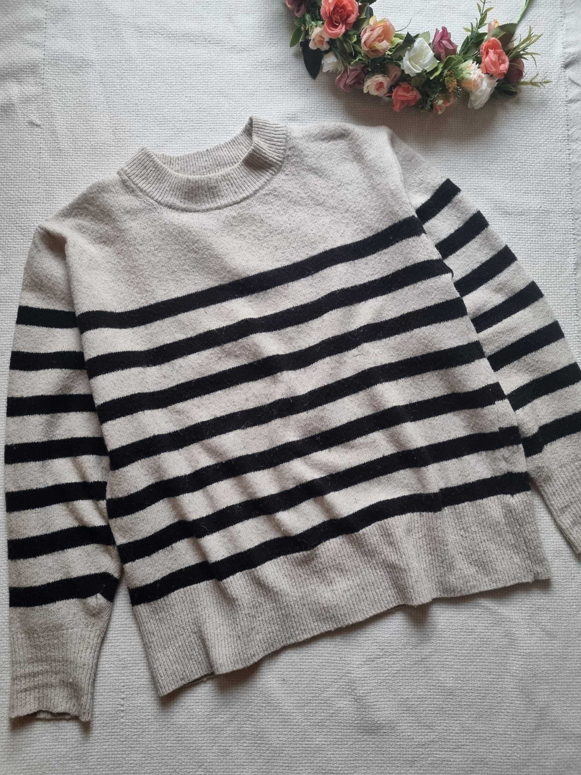 Sweter w paski H&M rozm S