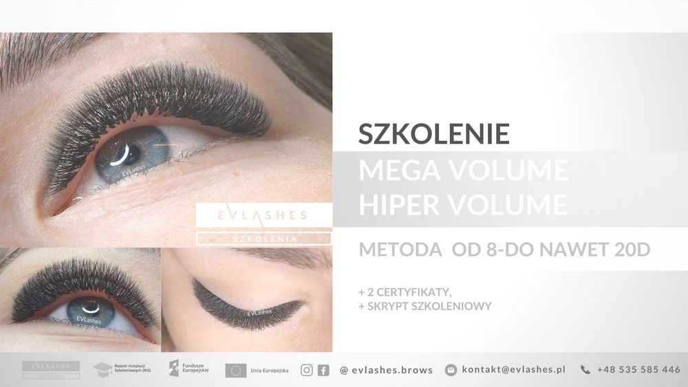 Szkolenie z rzęs light volume, mega volume, hiper volume, kurs POZNAŃ