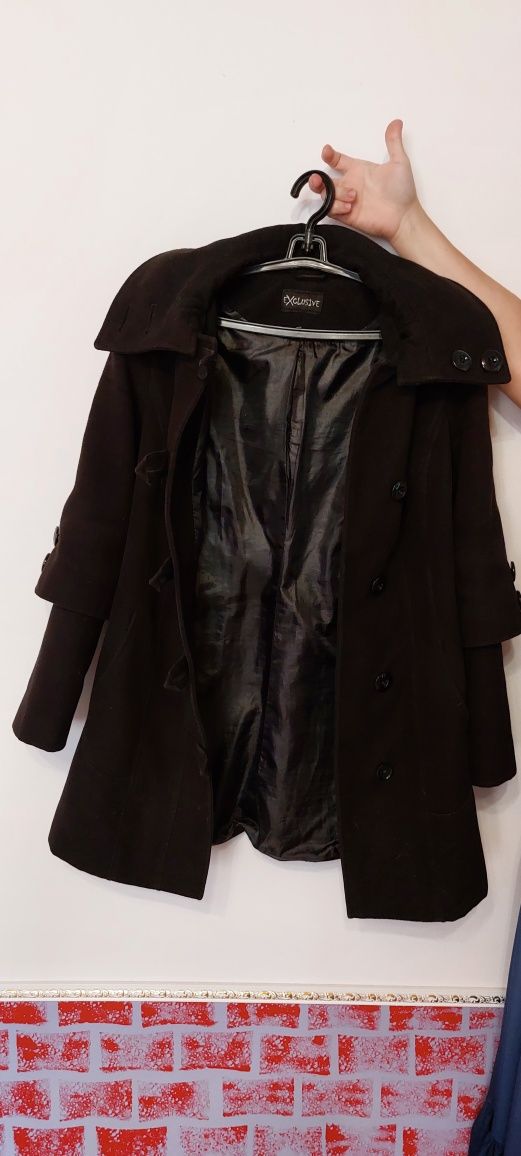 Продам пальто кашемировое чёрное 44 размер