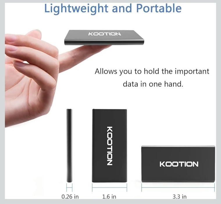 KOOTION Zewnętrzny dysk SSD 500 GB SSD USB 3.1 typu C