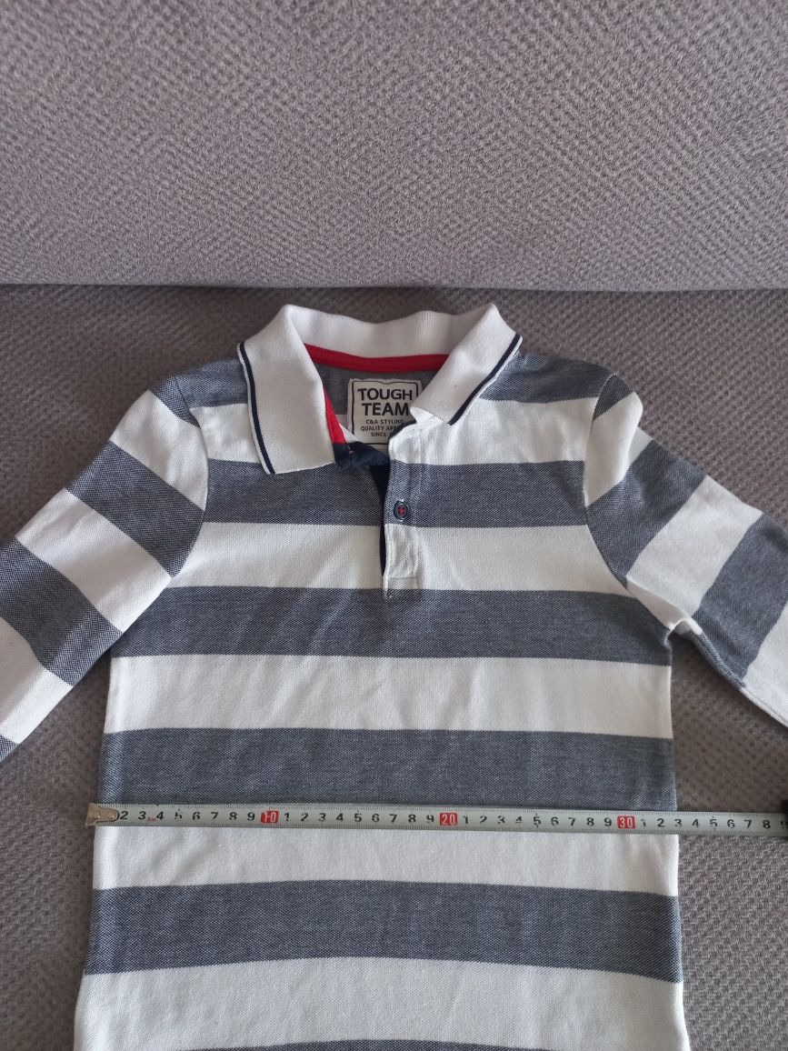 Koszulka polo długi rękaw wizytowa  chłopięca r. 128