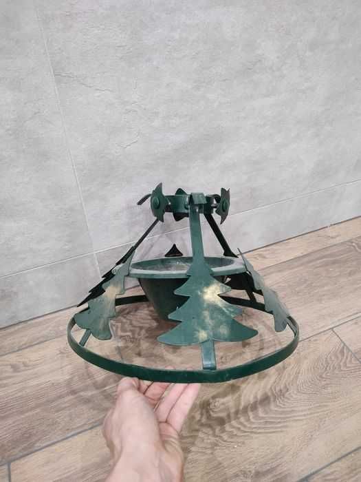 Starodawny Metalowy stojak pod na choinkę zielony retro vintage prl