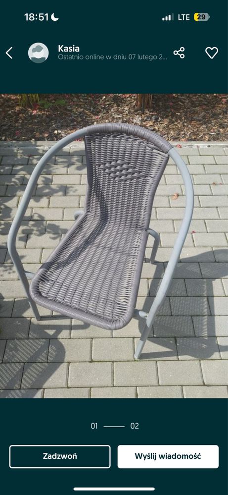 krzesla ogrodowe 4 sztuki