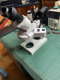 Mikroskop Stereo z lampa pierścieniowa