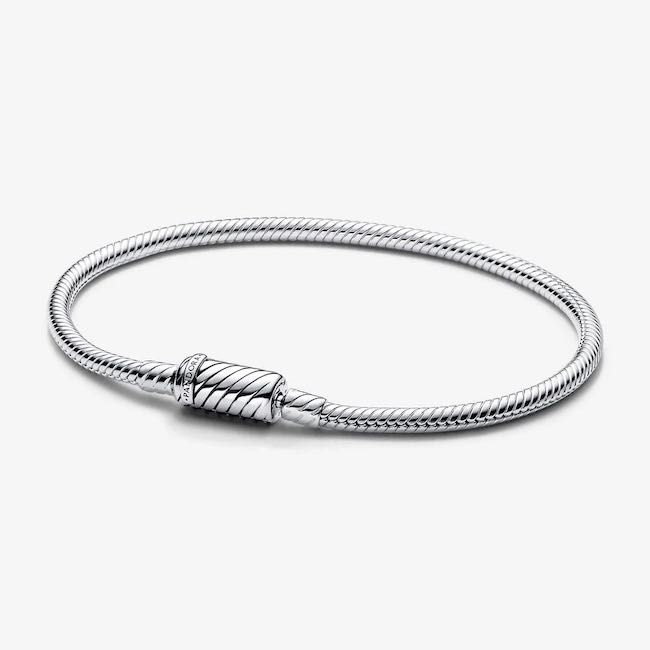 Pulseira Malha Snake Fecho Magnético Easy-Close Pandora Prata Lei S925