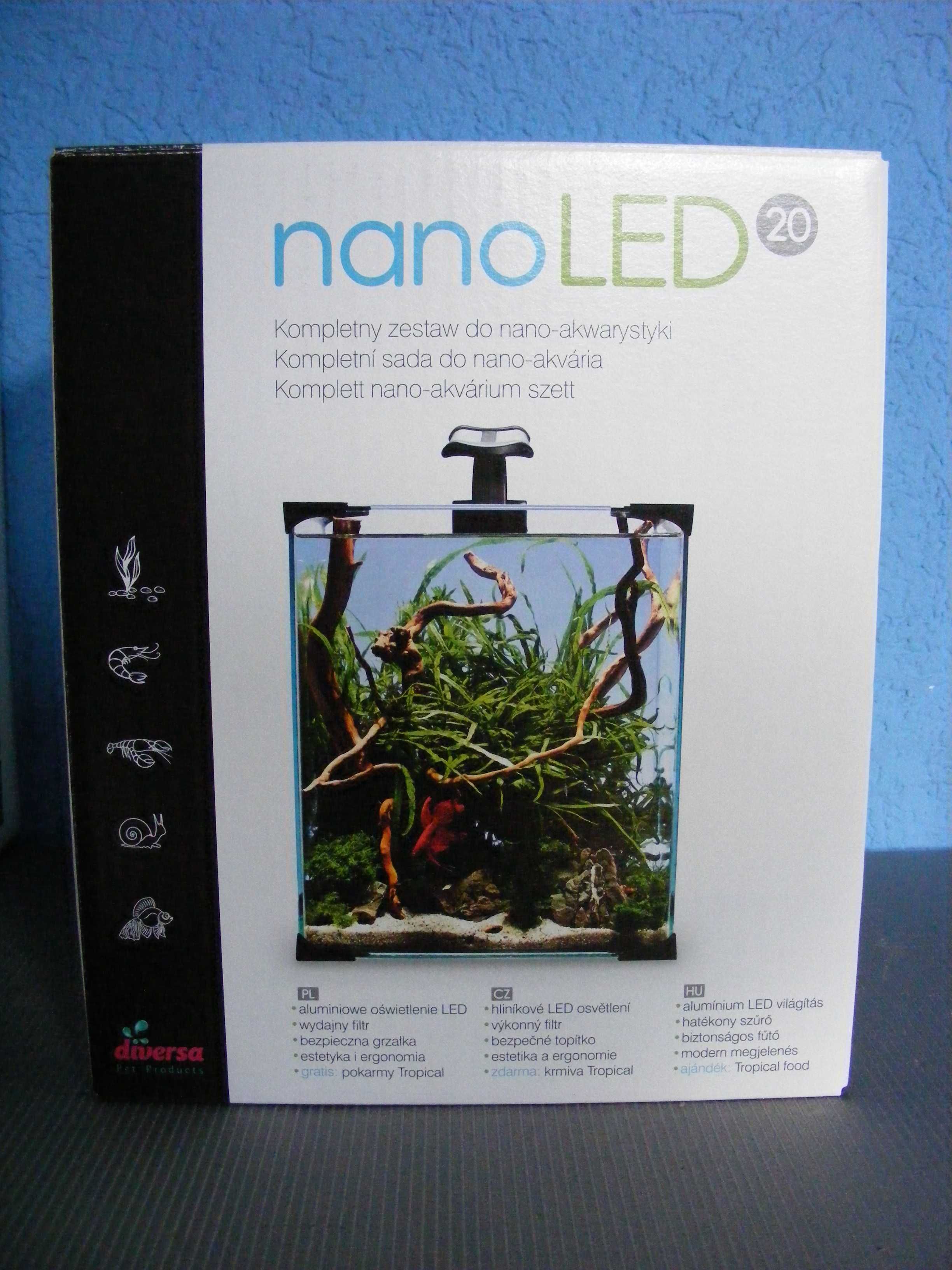 GB akwarium krewetkarium kostka NANO LED 30l od Diversy komplet