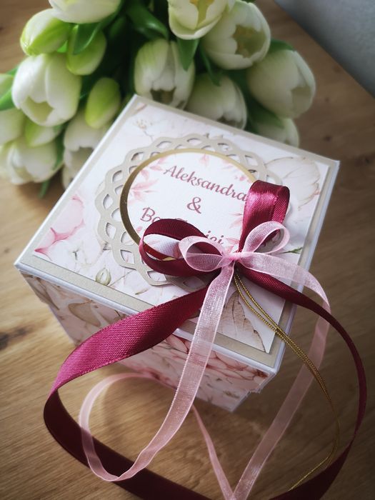 Exploding box, pudełko, kartka, pamiątka, ślub, boho, personalizowane