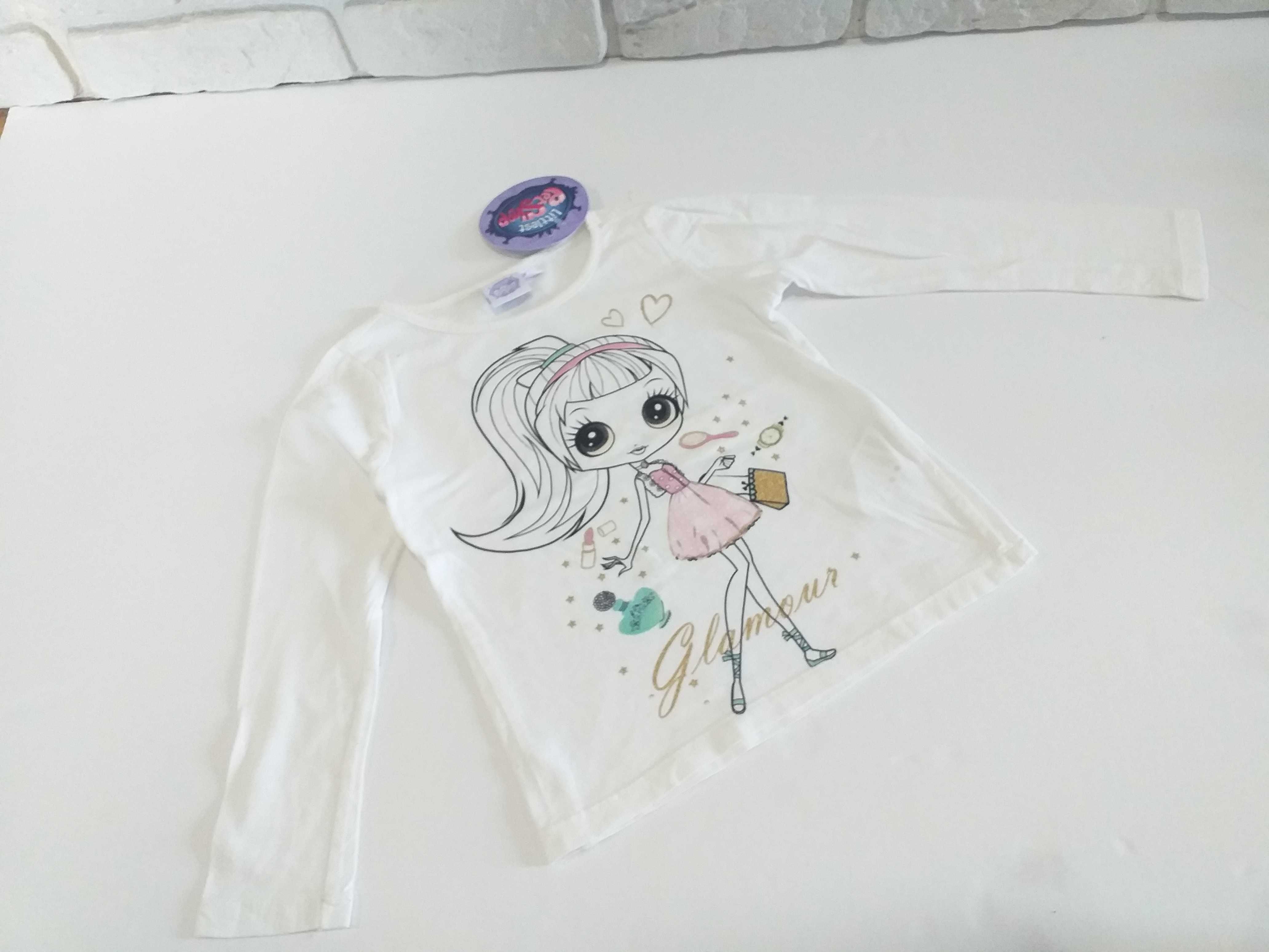 Piękna bluzeczka bluzka Cool Club Smyk Pet Shop t-shirt dł. rękaw 110