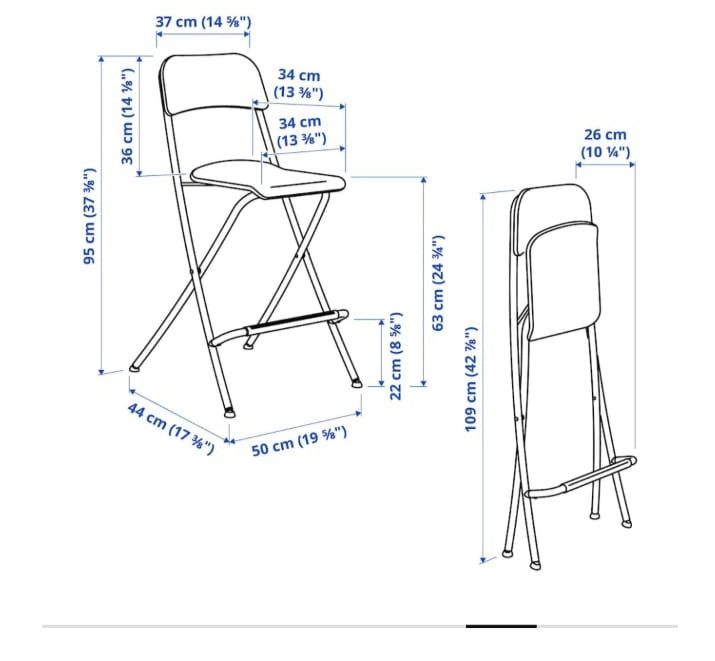 2 taborety składane FRANKLIN IKEA