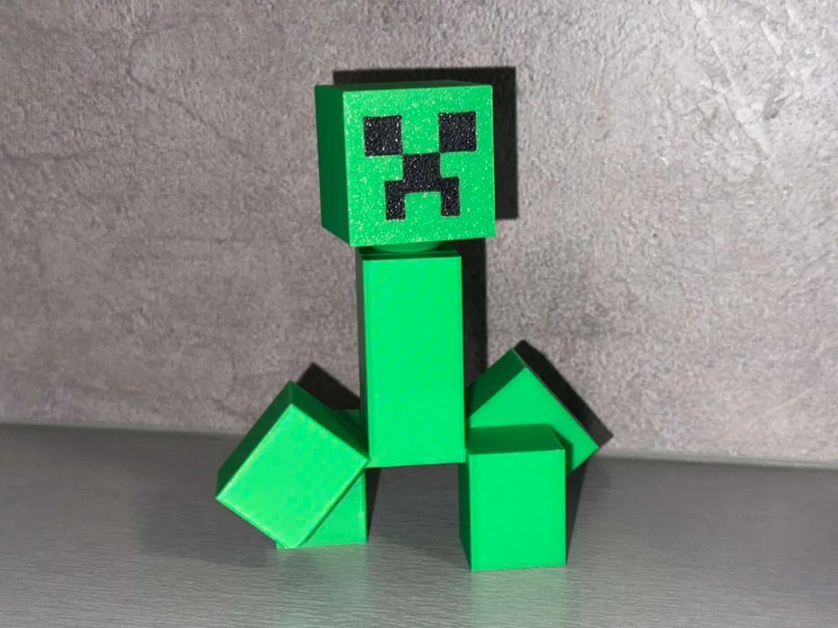 Creeper Minecraft Cabeça Rotativa 100mm