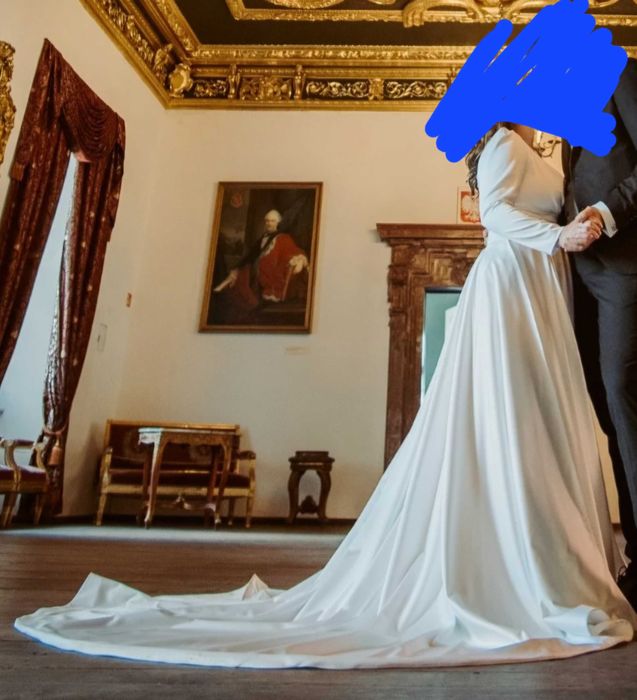 Suknia ślubna z odpinanym trenem rozmiar 38/40