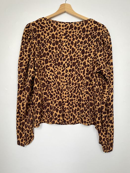 Bluzka w panterkę z długim rękawem nowa 100% wiskoza Mango XL /42