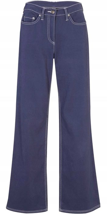 Spodnie jeansy damskie bawełniane granatowe twillhose 50 Bonprix
