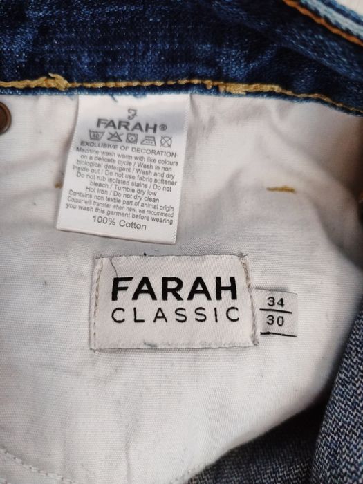 Jeansy boyfriend, Farah classic, W34/ L30, indygo, 100% bawełna
