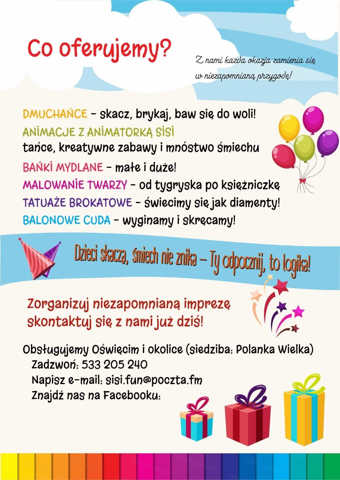 Wynajem dmuchańców, animacje dla dzieci Polanka Wielka